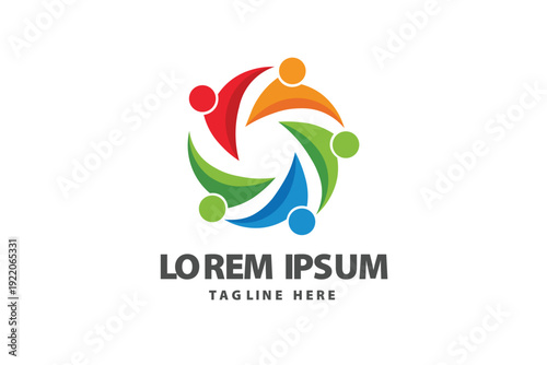 Colorful Teamwork Circle Community Logo