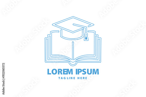 Abstract Blue Tech Education Logo