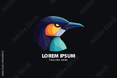 Stylized Penguin Profile Arctic Logo