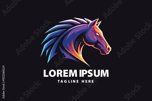 Majestic Horse Head Mascot Illustration