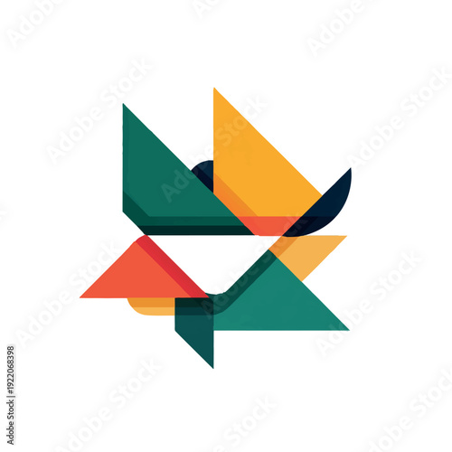 Free Download Vibrant geometric shapes in modern abstract art style Vector Art - GFXLoad