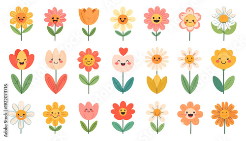 Colorful floral bouquets arranged in a festive and decorative pattern isolated on transparent background