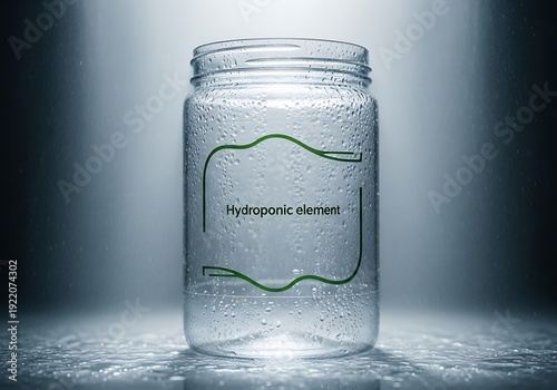 Wallpaper Mural Minimalist Clear PET Jar, Condensation, Backlit High-Key Hydroponic Environment. Torontodigital.ca
