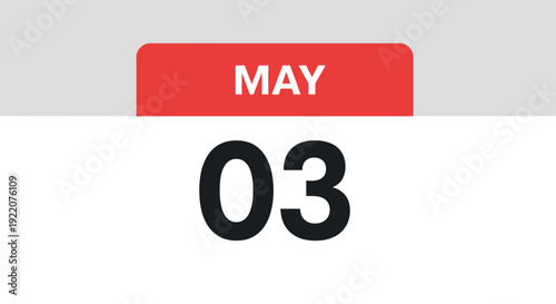 Calendar Date May Third Number Display.