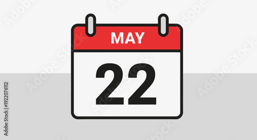 Calendar Icon Showing May 22 Date.