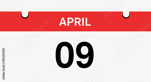 Calendar Page Showing April 9 Date.