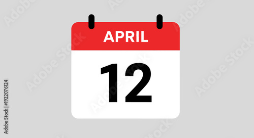 Calendar Page Showing April 12 Date.