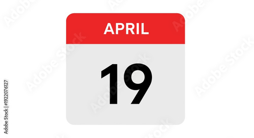 Calendar Page Showing April 19 Date 1.