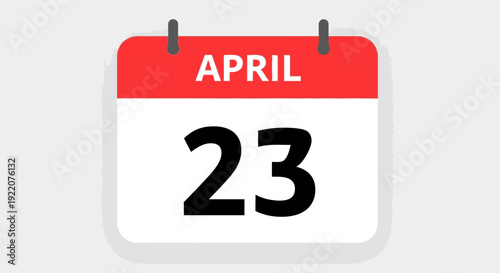 Calendar Page Showing April 23 Date.