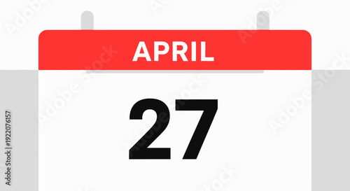 Calendar Page Showing April 27 Date.