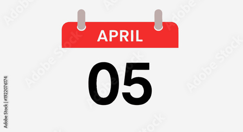 Calendar Page Showing April Fifth Date 1.