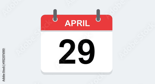Calendar Page Showing April 29 Date.