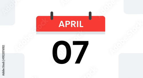 Calendar Page Showing April Seventh Date.