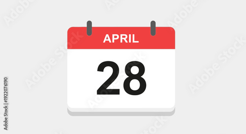 Calendar Page Showing Date April 28.