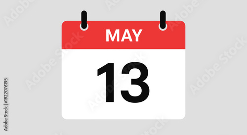 Calendar Page Showing May 13 Date.