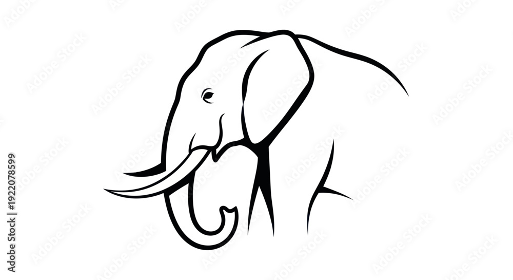 Fototapeta premium Minimalist Elephant Line Art Logo