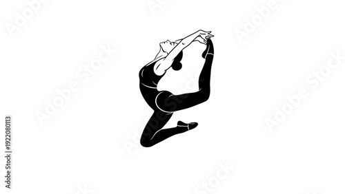 Woman in Dynamic Yoga Pose