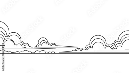 Simple Line Drawing of Clouds