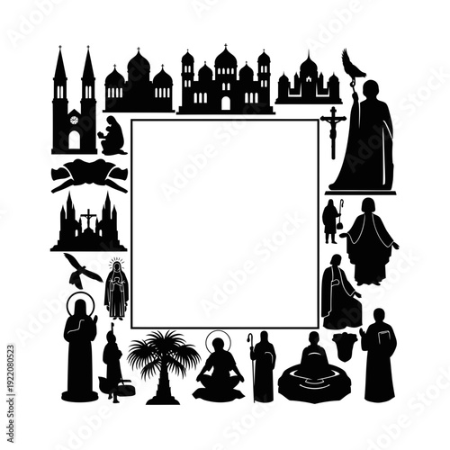 Catholic Church Silhouettes Frame