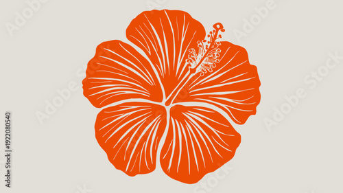 Orange Hibiscus Flower Icon