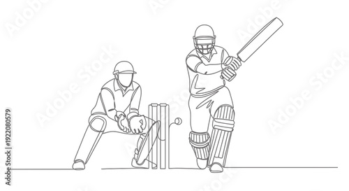 Cricketer Batting With Wicketkeeper Behind