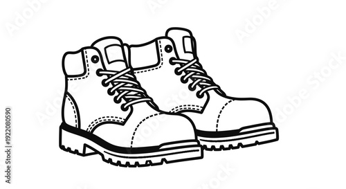 Line Art Work Boots