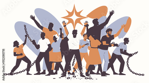 Breaking Free from Oppression vector illustration