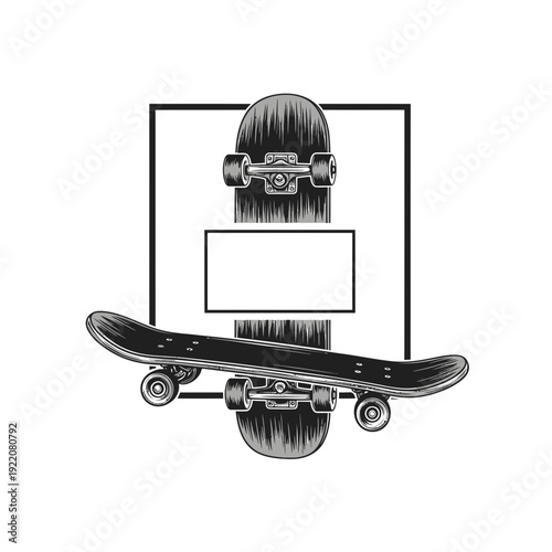 Skateboard Frame Template vector illustration