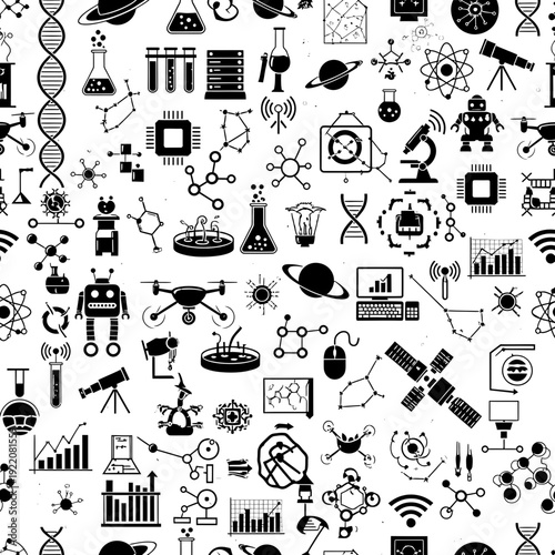 Science and Technology Icons vector illustration