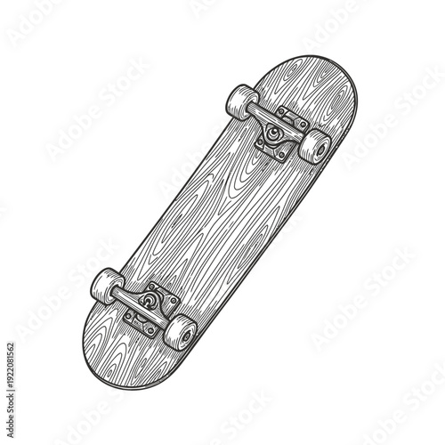 Sketch of a Skateboard vector illustration