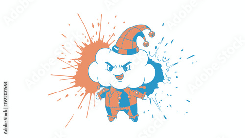 Graffiti Style Snowman with Attitude vector illustration