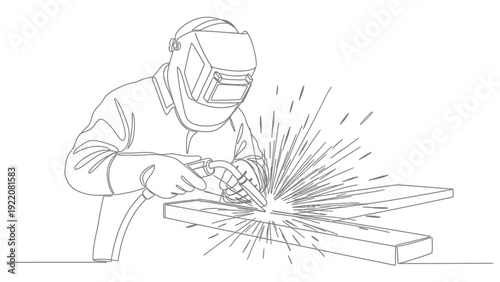 Welder at Work vector illustration