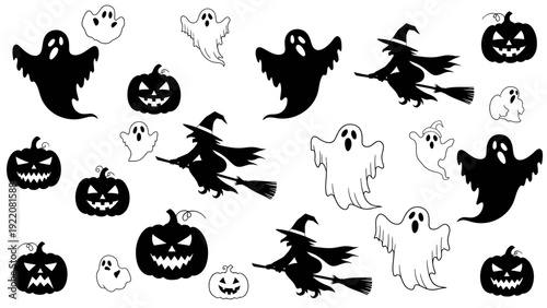 Halloween Icons Set vector illustration