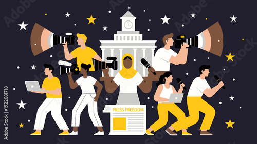 Journalists Covering Press Conference