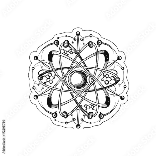 Atomic Structure Mandala vector illustration