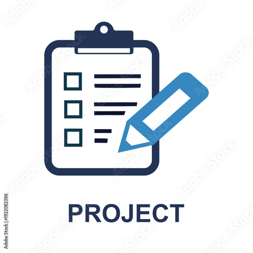 Project Checklist Illustration: A concise illustration of a project checklist, featuring a clipboard and pencil, symbolizes task management and organization. 