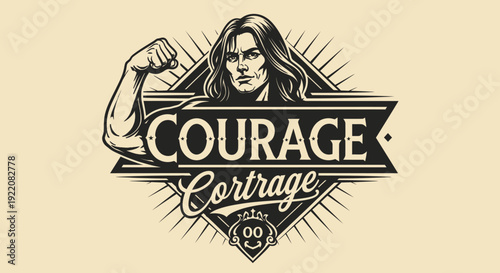 Vector illustration of a grunge rubber stamp and retro vintage label design featuring a mountain adventure emblem and travel shield icon on an old style badge