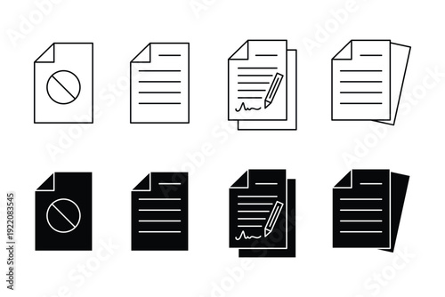 Document vector icon isolated vector graphic. Paper document page icon vector element. Agreement file symbol. Documents icon linear logo. clipboard with list icon in outline and solid styles for UI,UX