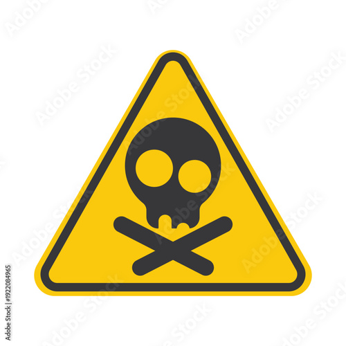 Printable triangle caution sign featuring skeleton symbol indicating danger hazard toxic area warning for safety compliance industrial workplace laboratory or restricted zones