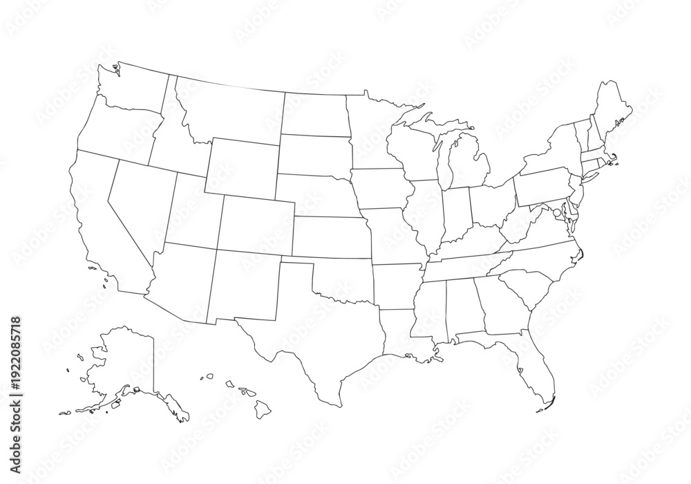 Fototapeta premium map of united states usa