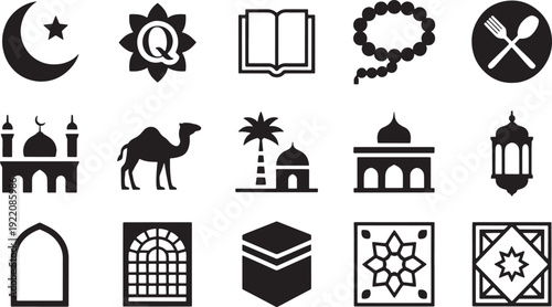 Islamic cultural symbols and architectural collection muslim religion