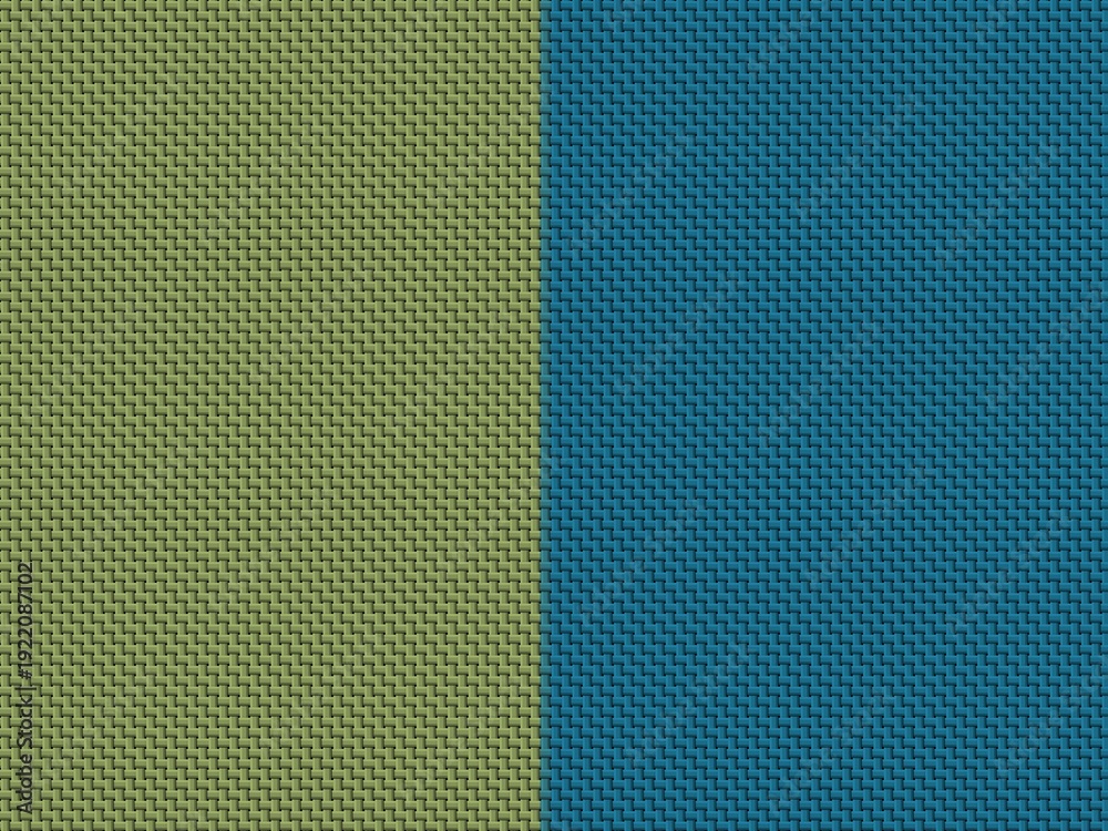 Fototapeta premium Modern split green and blue woven texture for creative backgrounds