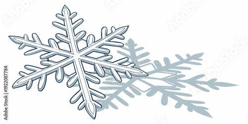 A beautiful and intricate snowflake with delicate ice crystals