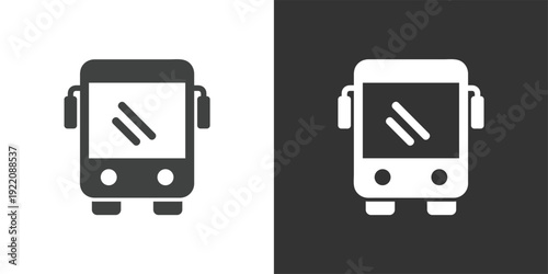 School or Public Bus icon. Solid glyph series icon