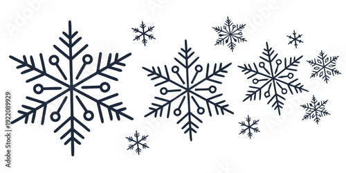 A collection of intricately designed snowflakes in various shapes and sizes.