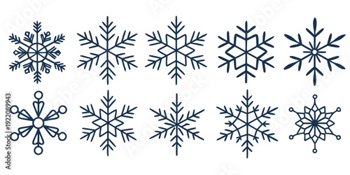 A collection of intricate snowflake designs showcasing the beauty of winter.