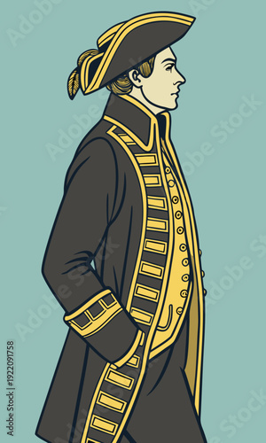 Historical Portrait of a Distinguished Gentleman in Period Attire.