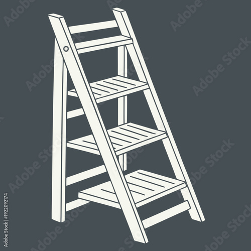 Simple wooden step ladder for household tasks.