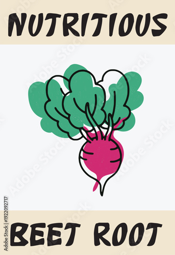 Nutritious Beet Root  Hand Drawn Vegetable Illustration.eps