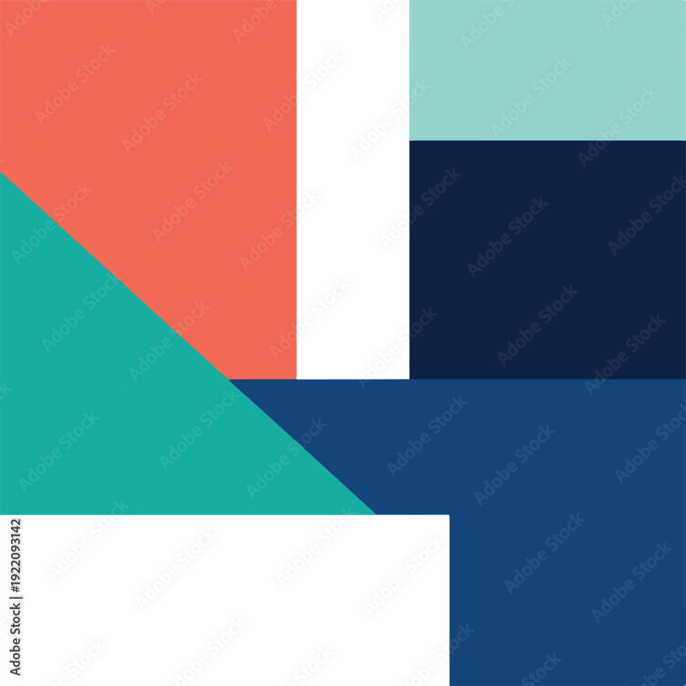 Fototapeta premium Colorful abstract design with geometric shapes and a modern aesthetic